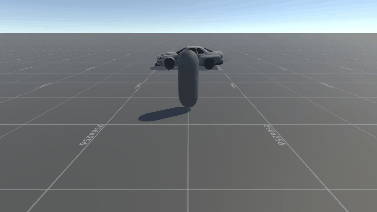 RCC_Blank_EnterExit_TPS: the third-person character (a capsule) on foot, with the Skyline behind it.