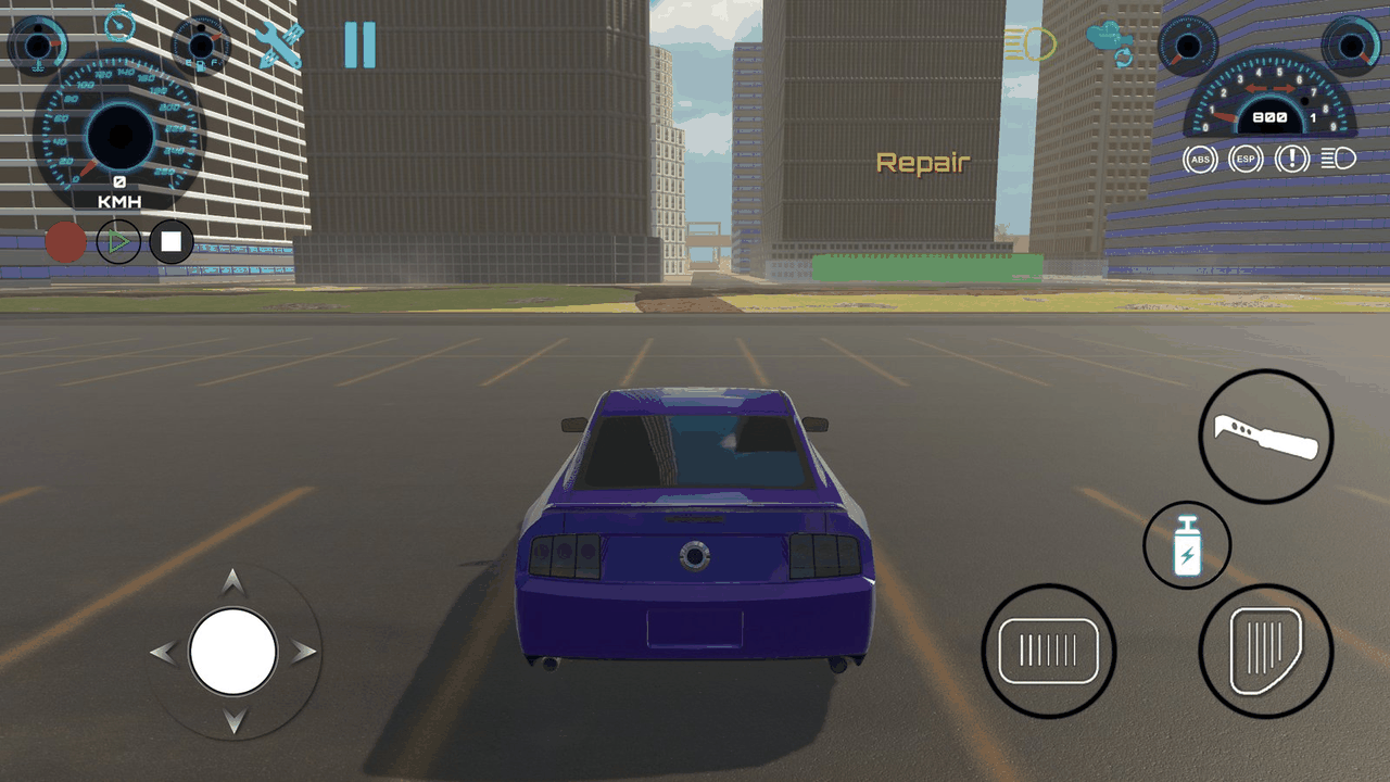 Joystick: the joystick only steers, throttle and brake stay on their buttons.