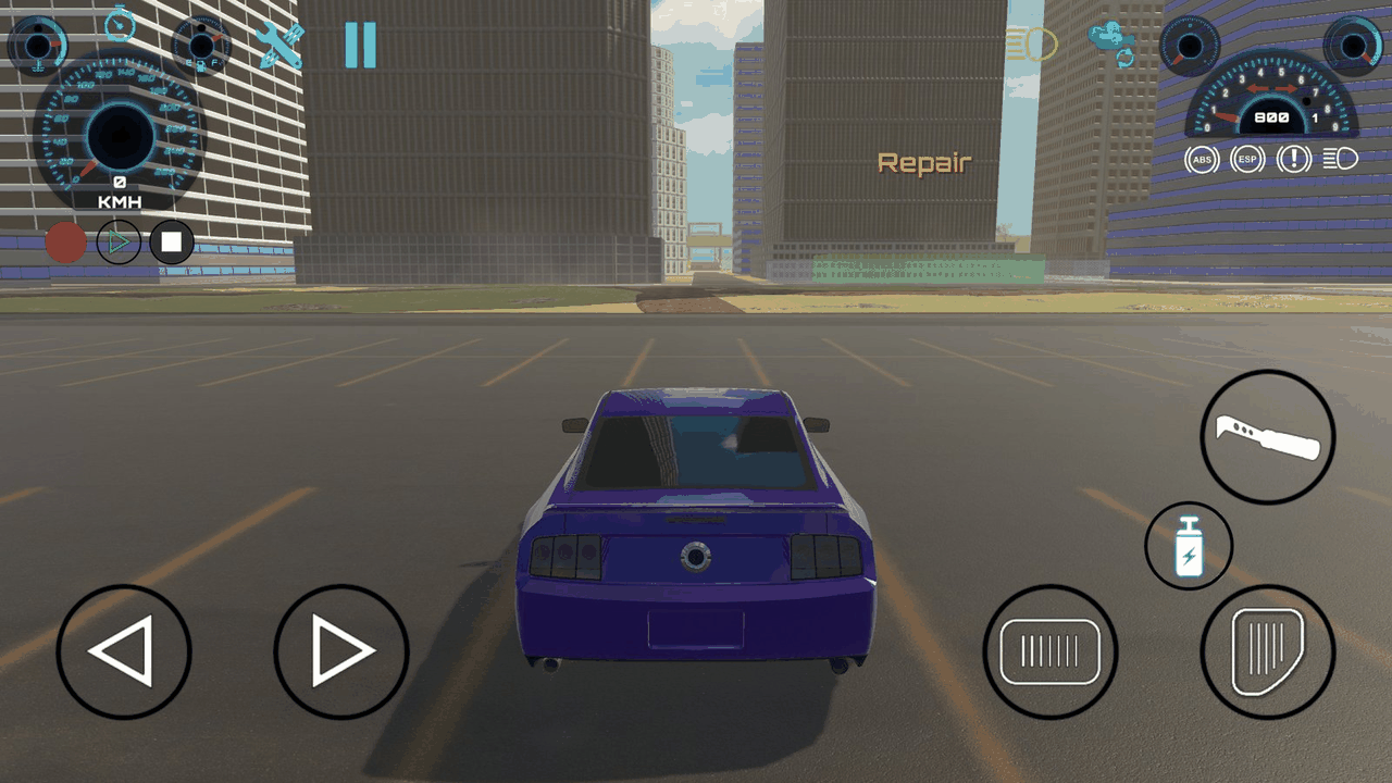 Touch Screen: Gas, Brake, Handbrake and NOS plus Left and Right buttons for steering.