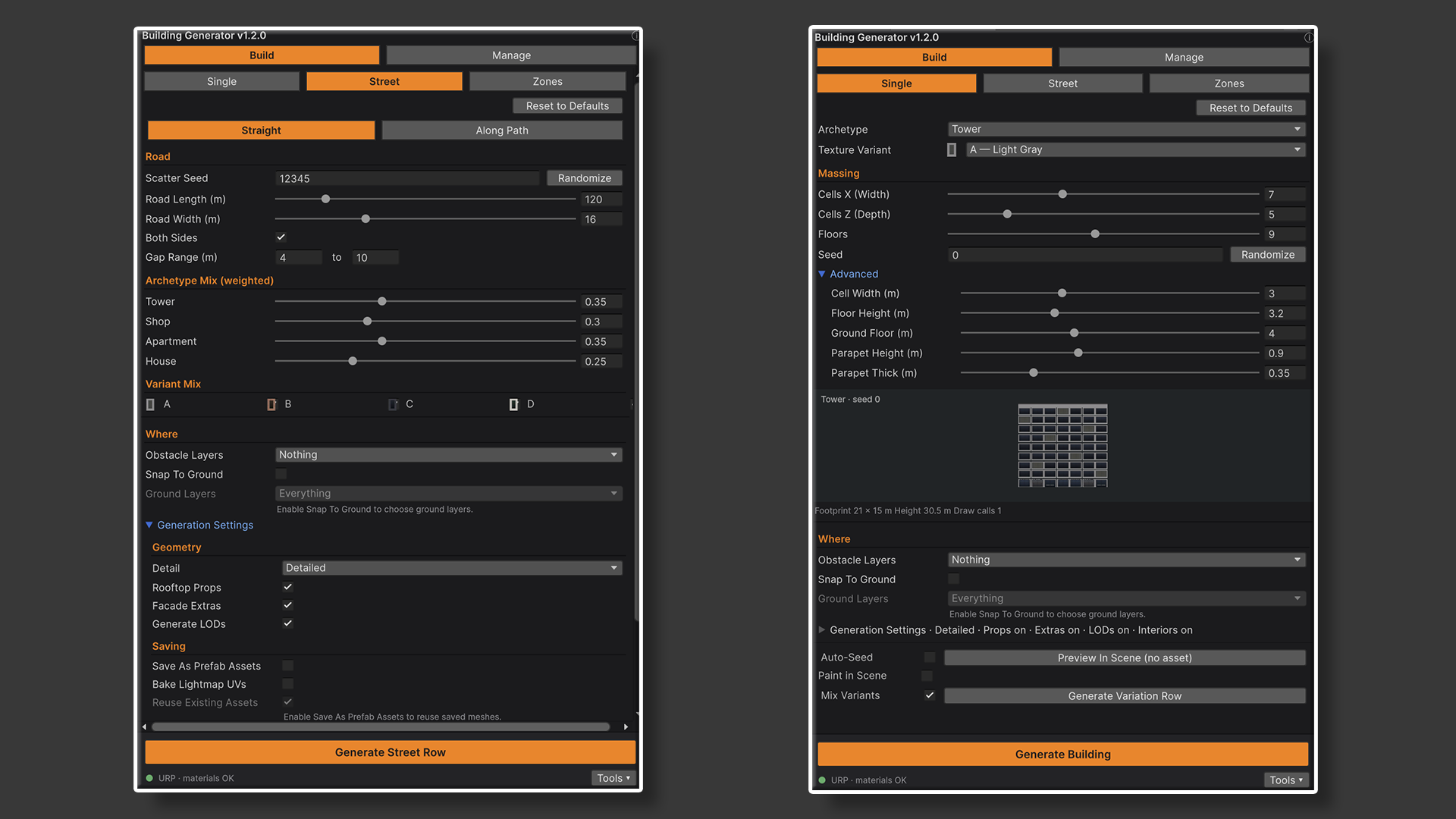 Urban Building Generator - Unity asset screenshot 6